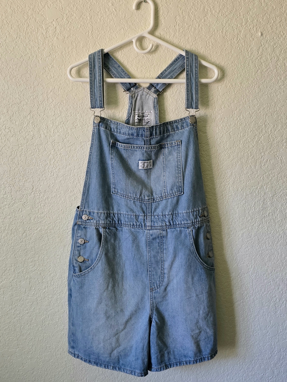 Levi's Light Blue Denim Short Overalls